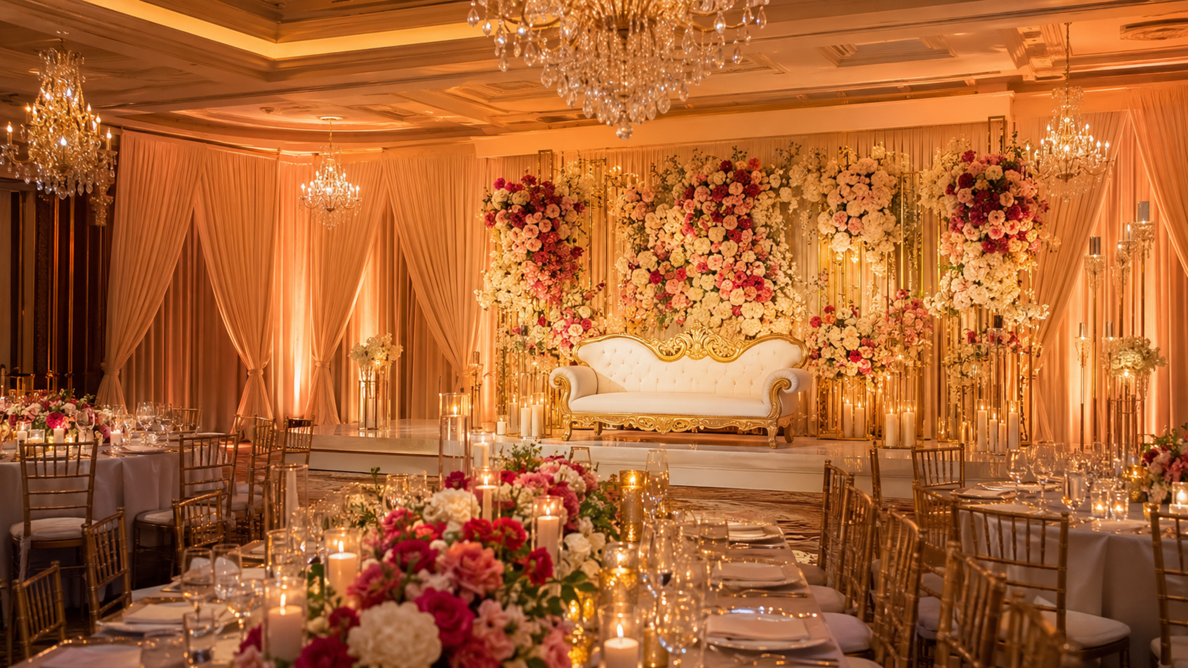 Area Decorations setup for celebration venues